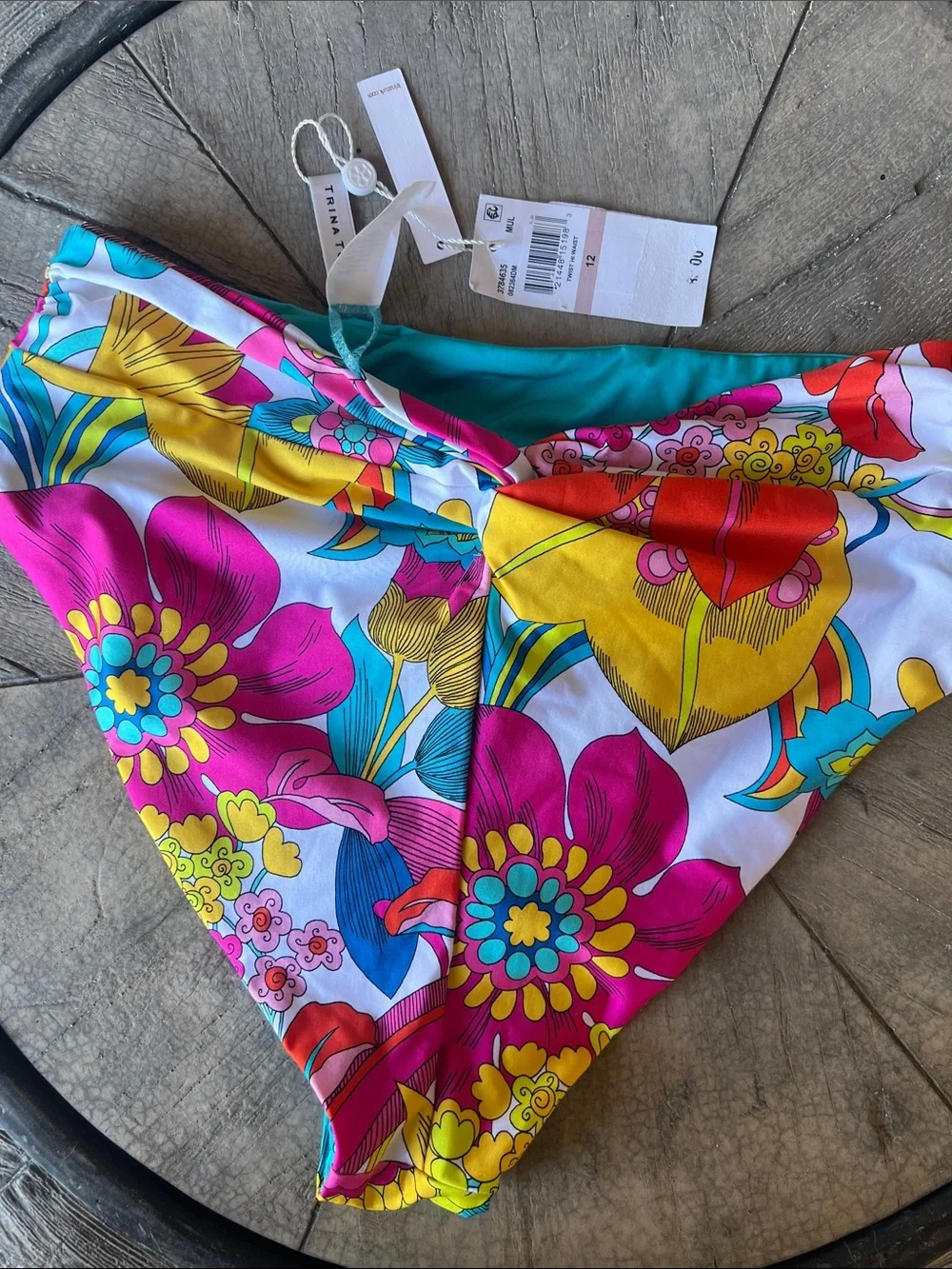 Vibrant Floral Bikini Bottoms - Multicolor Size 12 B35